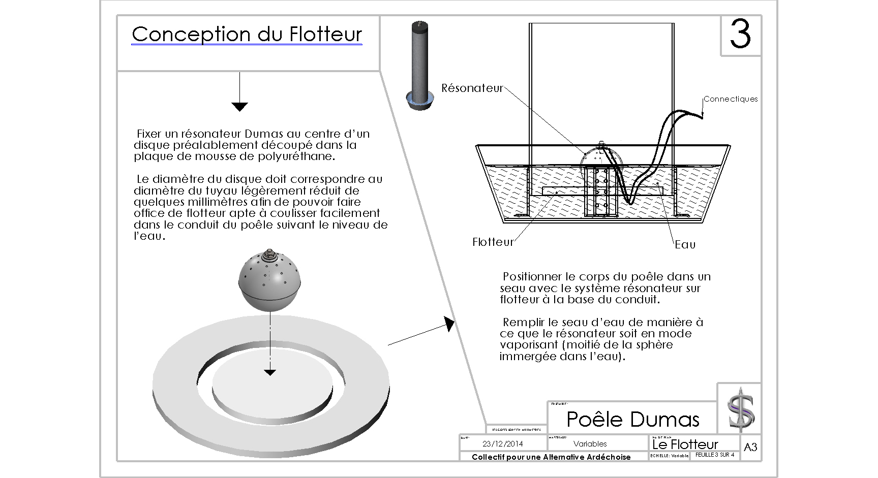 Plan de montage chauffage effet Dumas étape N°03