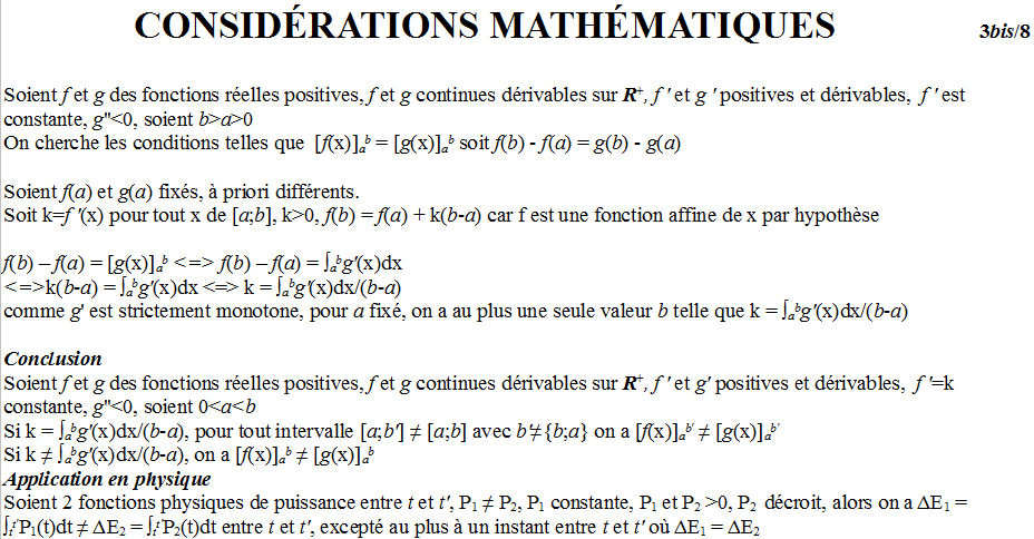 consideration theorique