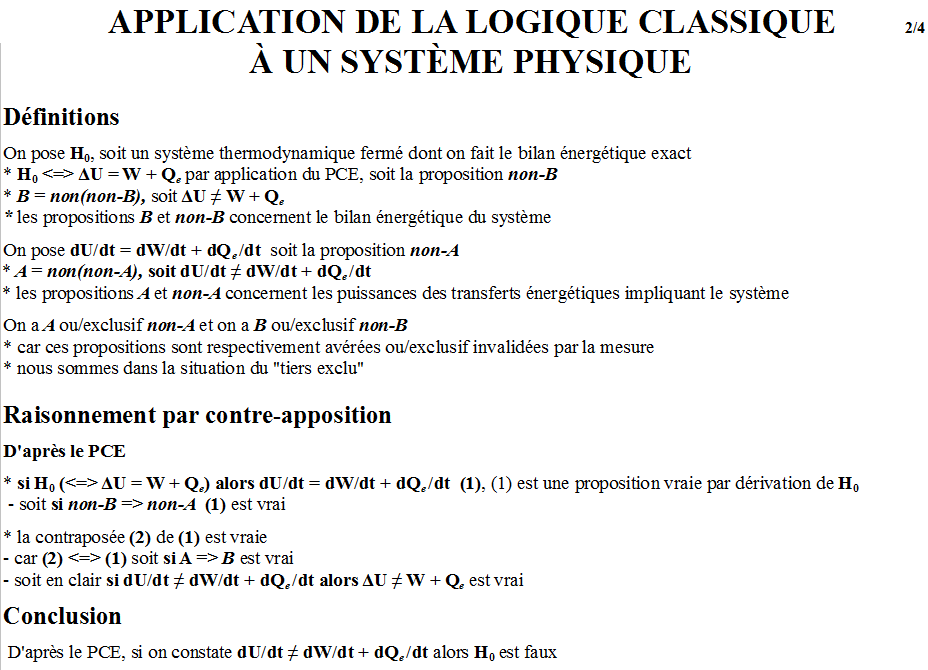 Notions logique thermodynamique